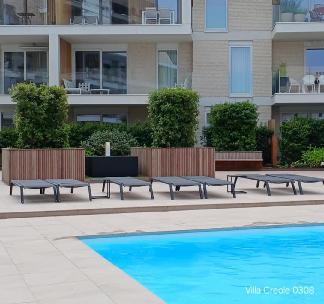 Villa Creole 0308 Luxe Appartement Met Verwarmd Zwembad Nieuwpoort Jachthaven Eksteriør bilde